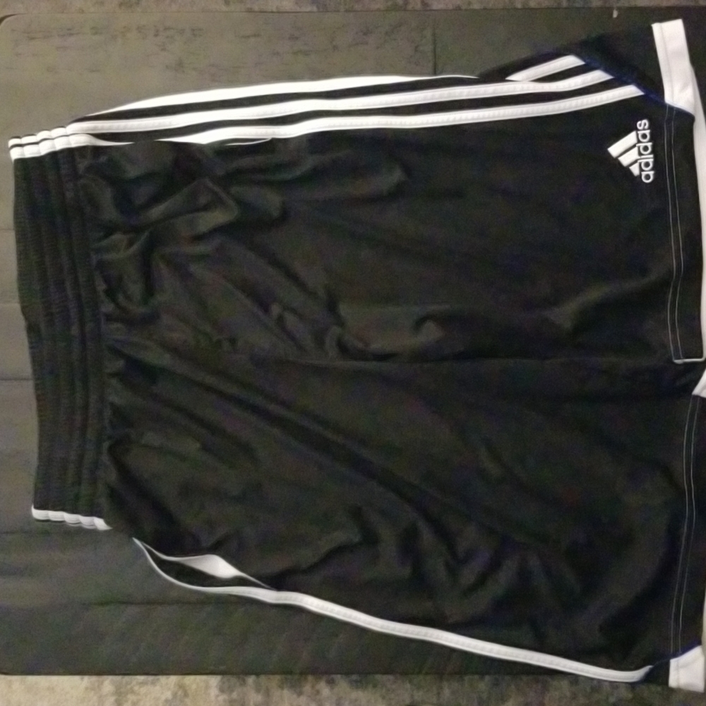 Adidas black/white/blue basketball shorts